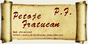Petoje Fratucan vizit kartica